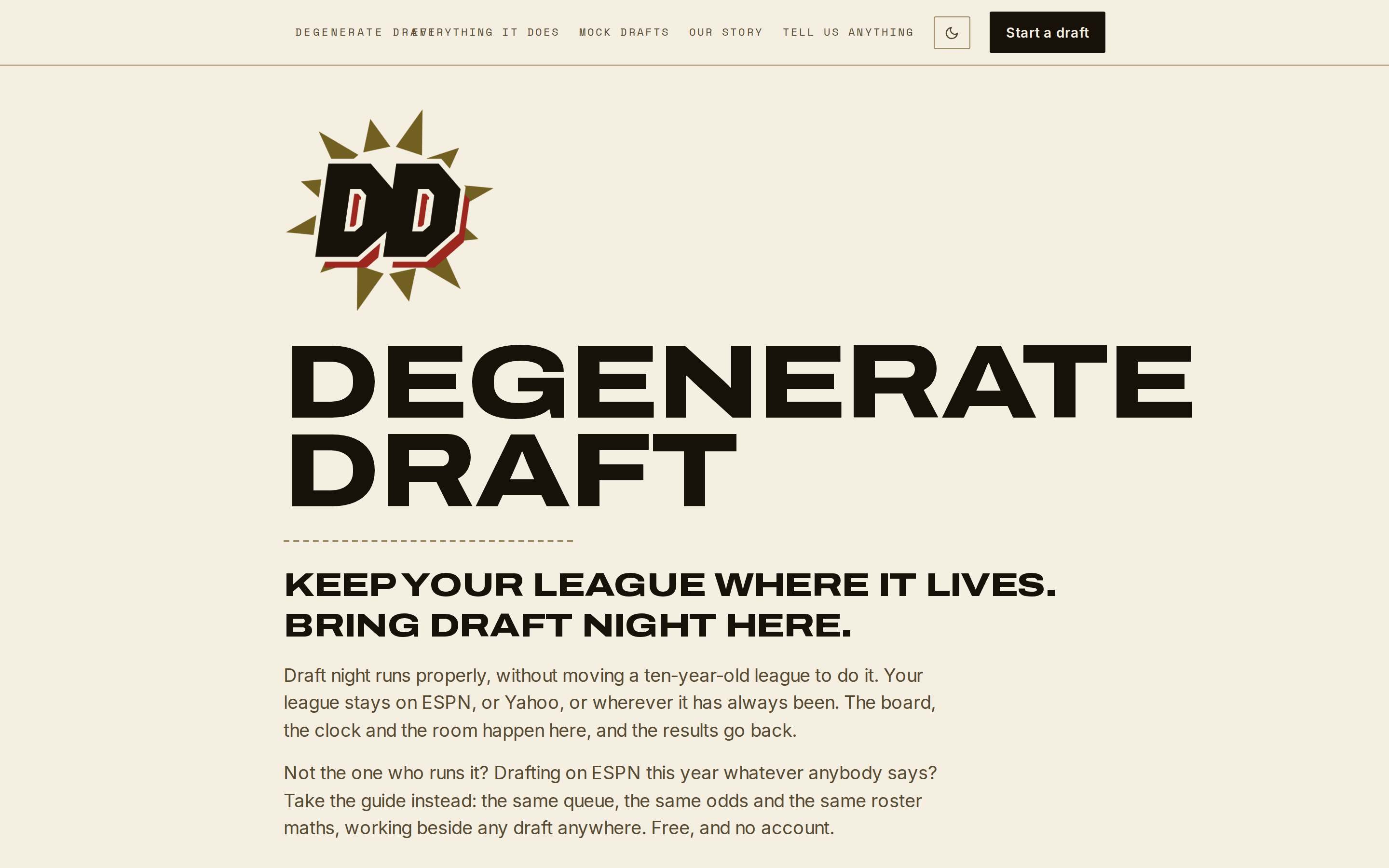 Degenerate Draft